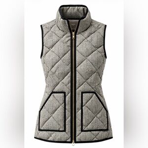 J. Crew Herringbone Puffer Vest Women’s Size Medium